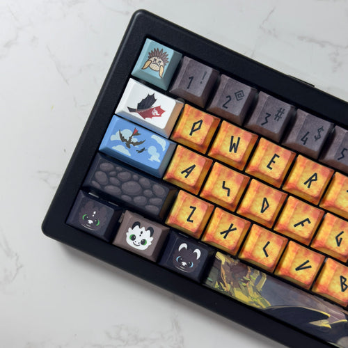 Nightbolt V2 keyboard top-down view showing rune legends and matte black ABS chassis